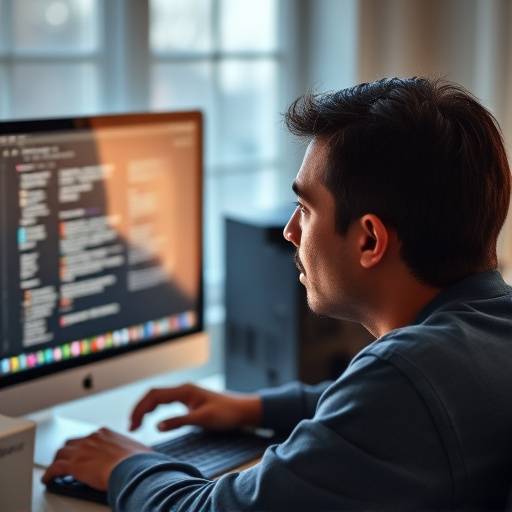Imagen de una persona utilizando un lector de pantalla en una computadora